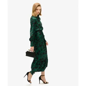 Long jacquard cowl neck dress for women Superdry image-3