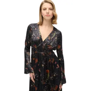 Midi-jurk met bellenv mouwen van jacquard voor dames Superdry image-0