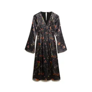 Midi-jurk met bellenv mouwen van jacquard voor dames Superdry image-4