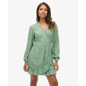 Printed long-sleeve wrap dress for women Superdry image-1