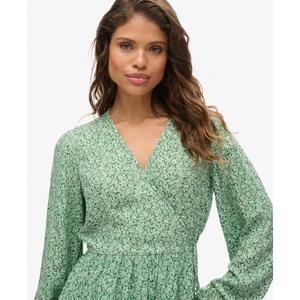 Printed long-sleeve wrap dress for women Superdry image-5