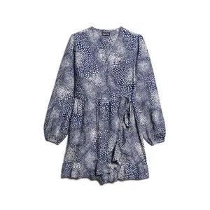Printed long-sleeve wrap dress for women Superdry