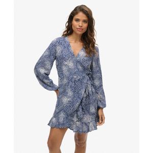 Printed long-sleeve wrap dress for women Superdry image-1