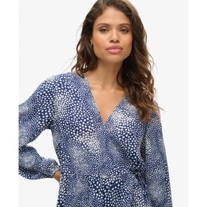 Printed long-sleeve wrap dress for women Superdry image-5