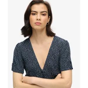 Vestido midi estampado com botões para mulher Superdry image-4