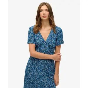 Vestido midi estampado com botões para mulher Superdry image-4