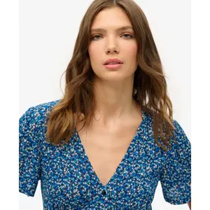 Vestido midi estampado com botões para mulher Superdry image-5