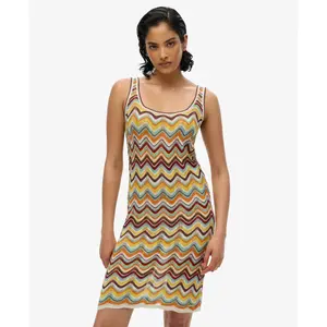 Women's short zigzag knit dress Superdry image-2