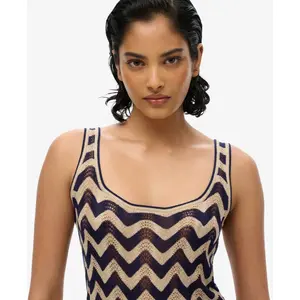 Women's short zigzag knit dress Superdry image-4