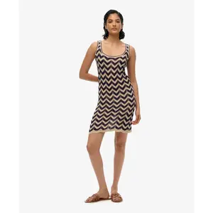 Women's short zigzag knit dress Superdry image-1