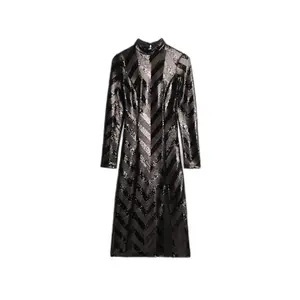 Chevron mid-length dress with open back for women Superdry image-0