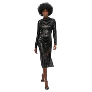 Chevron mid-length dress with open back for women Superdry image-1