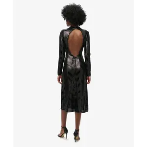 Chevron mid-length dress with open back for women Superdry image-2