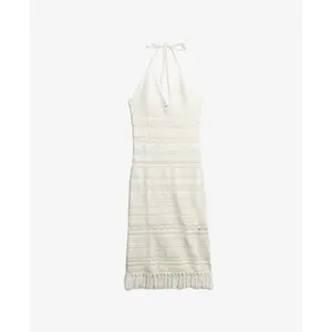 Women's mid-length tassel crochet dress Superdry image-0