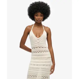 Women's mid-length tassel crochet dress Superdry image-4