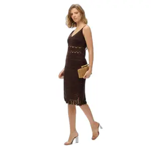 Women's mid-length tassel crochet dress Superdry image-2