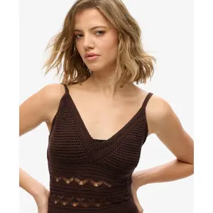 Women's mid-length tassel crochet dress Superdry image-4