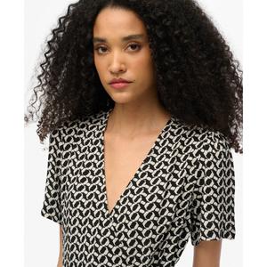 Short printed wrap dress for women Superdry image-3