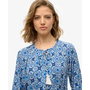 Women's long-sleeved printed midi dress Superdry image-4