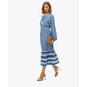 Women's long-sleeved printed midi dress Superdry image-3