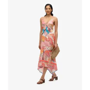 Sukienka z geometrycznym wzorem z falbany dla kobiet Superdry image-2