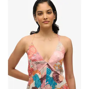 Sukienka z geometrycznym wzorem z falbany dla kobiet Superdry image-3