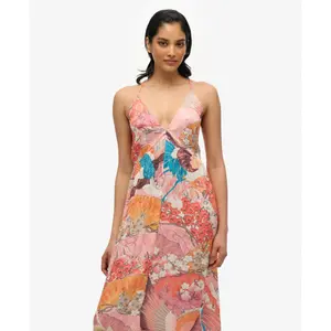 Sukienka z geometrycznym wzorem z falbany dla kobiet Superdry image-6