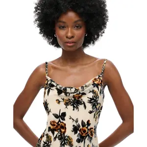 Short velvet devoré dress with a cowl neck for women Superdry image-5