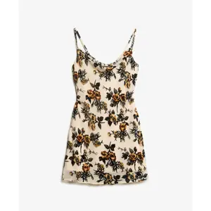 Short velvet devoré dress with a cowl neck for women Superdry image-0
