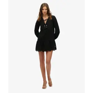 Women's embroidered ruffle mini dress Superdry d image-2