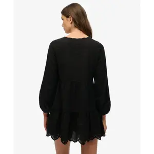 Women's embroidered ruffle mini dress Superdry d image-3