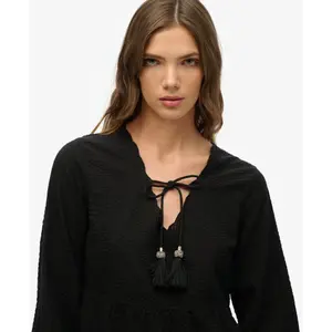 Women's embroidered ruffle mini dress Superdry d image-5