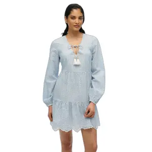 Multi-layered embroidered short dress for women Superdry image-1