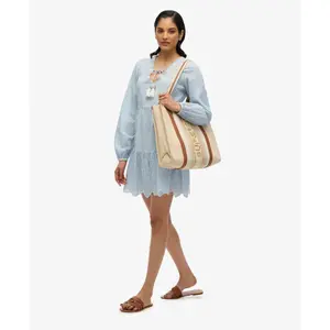 Multi-layered embroidered short dress for women Superdry image-3