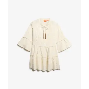 Short dress with long sleeves and frills Ibiza woman Superdry image-0
