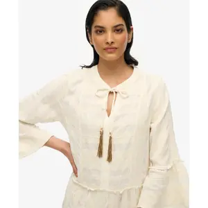 Short dress with long sleeves and frills Ibiza woman Superdry image-5