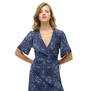 Printed mid-length wrap dress for women Superdry