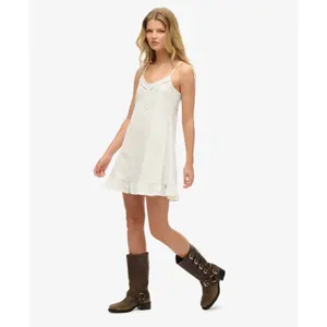 Vestido de encaje de botones para mujer Superdry Lace image-3