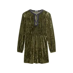 Short velvet dress adorned with rhinestones for women Superdry image-0