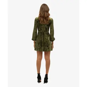 Short velvet dress adorned with rhinestones for women Superdry image-4