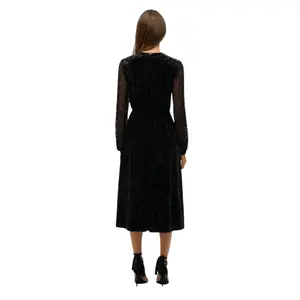 Velvet lace sleeve mid-length dress for women Superdry image-2