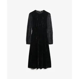 Velvet lace sleeve mid-length dress for women Superdry image-0