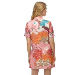 Short jacquard dress with mandarin collar for women Superdry image-3