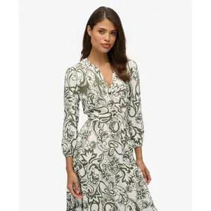 Women's mid-length frill dress Superdry image-4