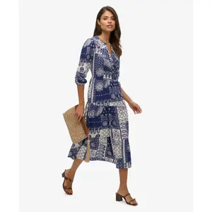 Women's mid-length frill dress Superdry image-3