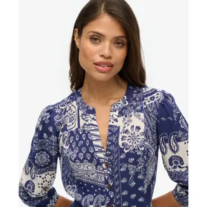 Women's mid-length frill dress Superdry image-5