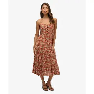 Knee-length semi-knäppt klänning med volanger för kvinnor Superdry image-4