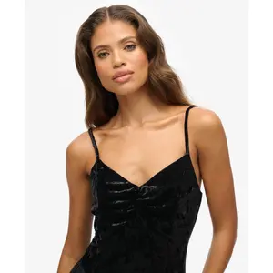 Midiklänning med korsett i sammet för kvinnor Superdry image-5