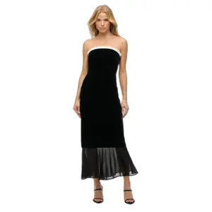 Long strapless velvet dress for women Superdry image-1