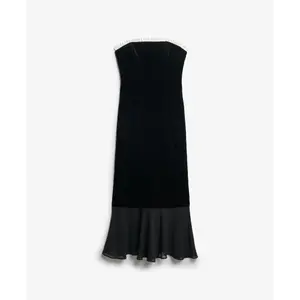 Long strapless velvet dress for women Superdry image-0